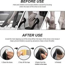 4 Pairs/8 Pairs Of Anti Wear Shoe Lip Prints, Heel Pad With Half Size To Prevent Slipping And Blistering, Shoe Heel Half Size Insole With Anti Drop Feature, Suitable For Loose Shoes And Heel Pads, Suitable For Men And Women With Oversized Shoes. The Filling Improves The Fit And Comfort Of The Shoe, Preventing Slipping And Blistering Of The Heel - Nhiều màu - Xem 8