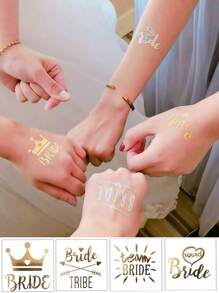 20 Stücke Junggesellinnenabschied Tattoos, Junggesellinnenabschied Tattoos, temporäre Junggesellinnenabschied Tattoos, temporäre Hochzeit Tattoos, geeignet für Männer und Frauen Erwachsene für Gesicht, Hand, Hochzeitszeremonie