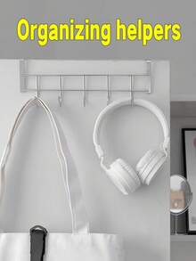 5 Hook Door Hanger Rack Silver 25.4x10x6centimeter - Multicolor - View 4