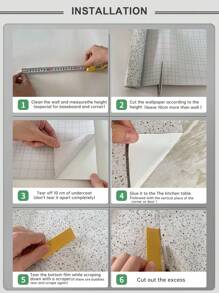 1 Roll Self-Adhesive Granite Wallpaper, Waterproof Vinyl Contact Paper For Kitchen, Bathroom, Cabinet, Countertop, Tabletop (15.76*118in)