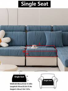 1件装四季通用弹力沙发套，防滑全覆盖加厚面料沙发座垫套，可水洗防尘沙发套，时尚清新家居装饰，宠物友好型，适用于L型及1/2/3/4座沙发，柔软家具保护套 - 霧霾藍 - 查看 16