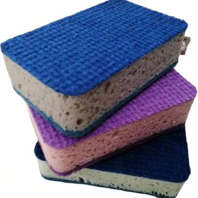 3pcs - Multi Colored Sponges For Dishwashing And Home Cleaning | Practical Kitchen Items With Increased Thickness (Color Random)
