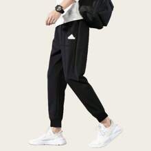 Adidas Men's New Black Sports Pants Loose Casual Cuff Trousers