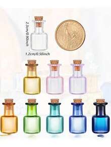 27/18/9 个彩色迷你玻璃瓶，带软木塞，可爱优雅，适合 DIY 派对和婚礼装饰、家居、办公室装饰、婚礼回礼、圣诞派对礼物 - 彩色 - 查看 6