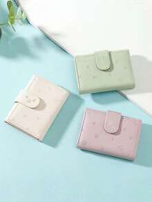 Minimalist Tri-Fold Wallet, Fashionable Multi Slots Folding Coin Purse For Students - Multicolor - View 2