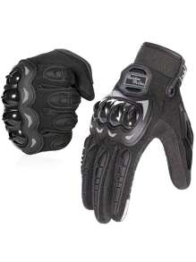 Spring And Summer Touchscreen Compatible Motorcycle Gloves - Durable Polyester, Knitted Design With Hook And Loop Closure, Shatterproof Hard Shell Protection, Great For Riding And Off-Road Adventures.