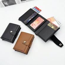 Husă pentru carduri RFID din aluminiu la modă pentru bărbați 1 bucată, portofel pentru carduri cu blocare magnetică cu sloturi multiple