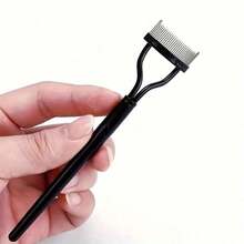 Half-Arch Steel Tooth Eyebrow Brush & Lash Comb Styling Tool, Brow Shaping & Lash Grooming Beauty Accessory - Multicolor - View 12