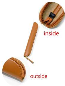 1 件时尚简约皮革铅笔盒，精选柔软皮革材质，防刮，复古学生文具袋多功能拉链铅笔收纳袋，返校，学校用品