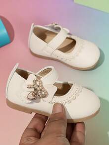 New Soft Sole Baby Girl Bowknot Mary Jane Shoes, Vivid And Lovely Fashion Toddler Shoes Suitable For Spring, Summer, Autumn - Beige - View 4