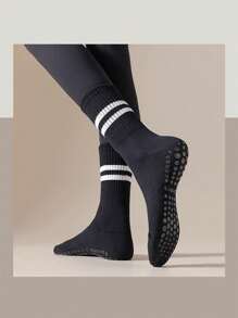 1 Pair Of Women's Non Slip Socks, Professional Non Slip Socks Suitable For Yoga, Pilates, Fitness, Floor Socks, Suitable For Daily Use, Summer Mid Tube Socks