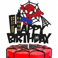 Disney 1-8-Year-Old Spider Man Themed Birthday Cake Decoration Plugin, Birthday Party Cake Decoration, Celebration Cake Decoration