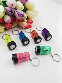 6pcs Mini Flashlight Keychain Small LED Keychain Portable Handheld Plastic Flashlight Camping Party Gift Keychain (Random Color),LED Flashlight Style Keychain With Lighting,For Spy Gadgets,Party Favors,Camping,Party Favors,Mini,Gifts - Multicolor - View 3