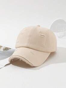 1pc Washed Distressed Casual Baseball Cap, Suitable For Everyday Wear And Travel - Dark Grey - View 7