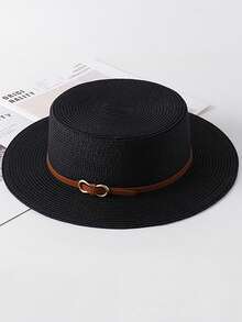 Summer Casual Straw Hat For Women, Simple Fashion British Style, Beach Sun Hat For Holiday, Vacation, Sun Protection - Straw Hat - View 17