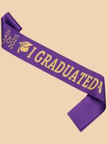 1pc Class Of 2025 Graduation Sash, "I GRADUATED" School Celebration Party Accessory Decorative Prop For Photography