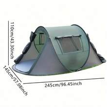 Wygodny namiot kempingowy, automatycznie otwierany namiot kopułowy, zewnętrzny namiot kopułowy z powłoką srebrną, chroniący przed słońcem, przenośny namiot plecakowy, łatwy w rozstawianiu – automatycznie składany, tkanina Oxford, w zestawie linki zabezpieczające przed wiatrem i śledzie do mocowania w podłożu, do użytku przez cały rok, idealny na kemping lub piknik - Wielokolorowe - Zobacz 14