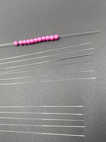 10 Stücke Edelstahl Perlennähnadeln, farbiges Perlengarn, ideal für Anfänger, gebogene Nadel für DIY Schmuckherstellung von Armbändern und Halsketten, Bastelbedarf, dauerhafte Bastelwerkzeuge, Perlen für Schmuckherstellung