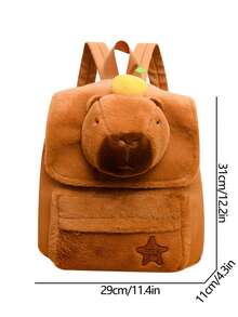 New Capybara Water Pig Double Backpack With A Girl's Heart For Large Capacity Class Backpack - Brown - View 11