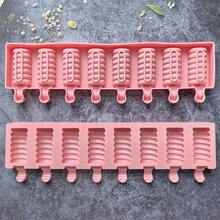1pc 8-Cavity Candy Cane Shape Ice Cream And Ice Cream Plate Silicone Mold, DIY Chocolate Cake Baking Mold, Silicone Ice Pop Mold - Multicolor - View 7