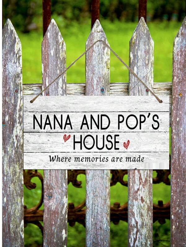 1pc Wooden House Sign "NANA", A Memorable Place, Gift For Grandparents, Indoor/Outdoor Sign