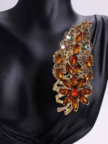 Fashionable Large Crystal Flower Brooch For Women Suitable For Wearing With Dress, Suit, Hat, Shoes, Flower Scarf - Flower (0955) - View 4