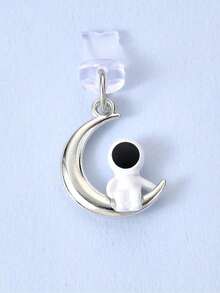 合金宇航员与星月吊饰，太空主题手机配件 - 白色和黑色的可爱设计，完美适合耳机插孔和充电端口保护 - 彩色 - 查看 17