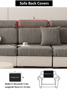 1pc 4-Season Stretch Sofa Cover, Striped Non-Slip Full Wrap Fabric Thick Sofa Cushion Slipcover, Machine Washable Dust-Proof & Dirt-Resistant, Pet Friendly For L-Shape And 1/2/3/4-Seat Sofas In Bedroom & Living Room