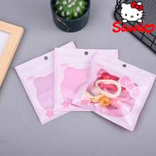 Sanrio 10Pcs Sanrio Hello Kitty Ziplock Bag Ornament Makeup Packing Plastic Seal Bag Nail Art Packaging Bags