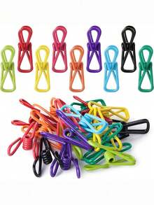 10pcs Chip Clips - Utility PVC-Coated Steel Clips For Sealing Food Packages, Chips Bags, Clothes & Paper - Pack Of 10 (Random Color) - Multicolor - View 4