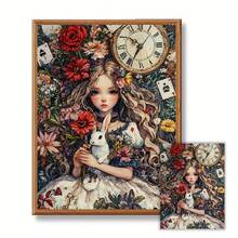 JOZYSH, 1pc, 30x40cm/11.8x15.7Inch, DIY Cross Stitch Kit, Embroidery Crafts Set, Clock Woman, Patterned Printed Cross Stitch Kit, Random Thread Board Cross Stitch Material Kit, Living Room Entrance Bedroom Decoration, Home Decoration Home Decor Art Gift - Multicolor - View 5