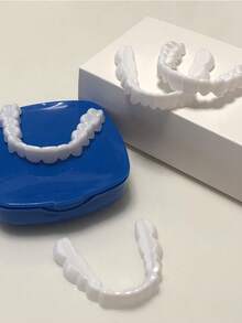4pcs Fashionable White Tooth Decoration Set, Premium Blue Packaging Tooth Model - White - View 2