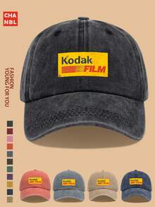 1pc Vintage 90s Film Logo Printed Baseball Cap, Solid Color Simple Design, Multiple Colors Available, , Black Papa Retro Truck Driver Hat, Adjustable Size, Outdoor Photography Sun Hat, Ideal Gift For Casual, Recreation, Hiking, Photography, Birthday, Holiday