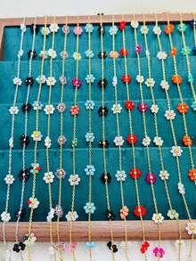 1pc Handmade Woven Floral Daisy Necklace, Suitable For Women, Multiple Colors Available For Spring & Summer - Daisy Flower Necklace - View 4