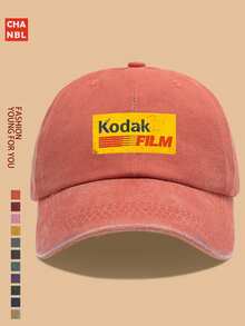 1pc Vintage 90s Film Logo Printed Baseball Cap, Solid Color Simple Design, Multiple Colors Available, , Black Papa Retro Truck Driver Hat, Adjustable Size, Outdoor Photography Sun Hat, Ideal Gift For Casual, Recreation, Hiking, Photography, Birthday, Holiday