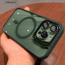 磁性 Cteglodrix 高级磁性镜头兼容 Apple 型号 16、15、14、13、12、11 Pro Max Plus，配有金属支架和磁性 PC 硬膜保护壳，防水防震防摔防刮