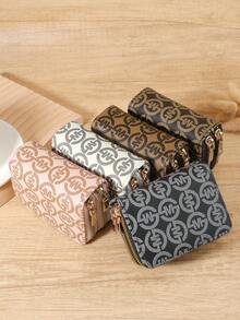 Vintage Double Zipper Versatile Coin Wallet Multi-Card Card Organizer For Storage Cards Lightweight Minimalist Fashion Modern For Anniversary For Christmas On Valentine Day For Birthday Gift For Couple For Girls For Lady For Female Bag School Supplies For School Dorm Room & Back To School Card Holder Wallet Business Card Holder Credit Card Holder Women For Women Wallet Mini Wallet Purse Wallet Card Wallet - Coffee Brown - View 5