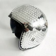 Disco Ball Helmet With Retro Reflective Party Headpiece - Multicolor - View 9