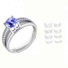 8-Piece Adjustable Invisible Ring Size Tool - Non-Slip Comfortable Fit, Multi-Functional Size Pad, Suitable For Loose Rings, Portable Jewelry Measurer, Adaptable To Various Finger Sizes - 8 件 - 查看 3