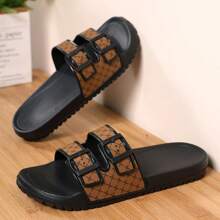 Pantuflas casuales para hombres, sandalias ligeras y cómodas de correa deslizable para verano y playa