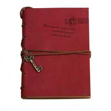 1 件复古笔记本，带肩带和吊坠，可拆卸内页，PU 皮革日记本计划笔记本，学校用品礼物