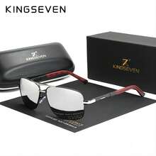 KINGSEVEN 经典男士时尚眼镜，高品质铝合金高清镜片，女士驾驶配件眼镜 - A - 查看 3