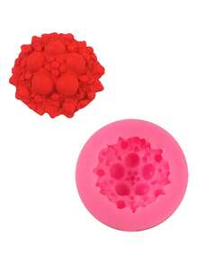 1pc Floral Silicone Baking Mold, Plaster Flower Shaped Resin Casting Mold For DIY Fragrance Stone, Aromatherapy Crafting - Pink - View 1