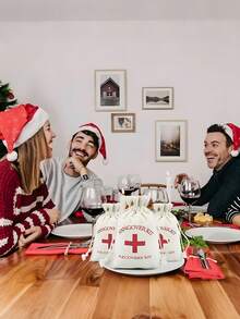 10 Peças/Pacote Kit de Emergência para Ressaca, Sacolas de Aniagem, Sacolas de Lona, Kits de Sobrevivência, Sacolas de Lembranças de Casamento, Sacolas de Presente de Linho da Cruz Vermelha, Adequado para Despedidas de Solteiro, Dia das Mães, Cerimônias de Formatura, Eventos de Recuperação, Decorações, Presentes Criativos, Acessórios para Feriados, Festas de Aniversário, Decorações de Casamento - Caqui - Visão 4