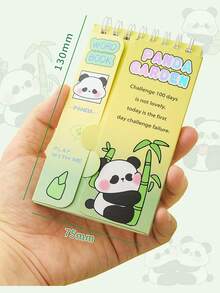 Cuaderno de vocabulario de panda, cuaderno de vocabulario en inglés de dibujos animados, libro de bolsillo portátil, puede cubrir el bolsillo, cuaderno de vocabulario para estudiantes, pequeño regalo, pequeño regalo de recompensa, libreta - Multicolor - Ver 4