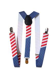 Men's Printed Suspenders, Plaid Suspenders, Colorful Suspenders, USA Flag, UK Flag, Betsy Ross Flag - Multicolor - View 10
