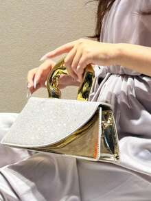 2025 Sparkling Crystal Wristlet & Hand Carry Evening Bag, Sophisticated Craftsmanship Luxury Party Clutch, Elegant Formal Occasion Purse For Ladies - Multicolor - View 2