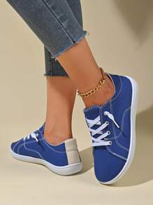 Damen Segeltuch Sneaker in Große Größen, Lässig sportschuhe, bequemer weiter Zehbereich, geeignet für tägliche Lässig und Sport, EU Größe 36-45