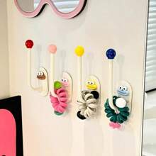 2 stuks multifunctionele haken, zonder boren, voor het opbergen van haaraccessoires, haarbanden, scrunchies, clips, haarelastiekjes, haarelastiekjes en sieraden - zelfmontage vereist
