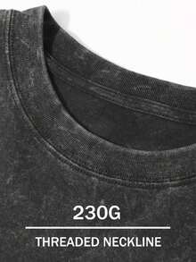 Ronnie James Dio Printed Cotton Solid Drop Shoulder T Shirts For Men Vintage Streetwear Basic Tees Baggy Hip Hop Unisex Tops Acid Wash T Shirt - Black - View 3